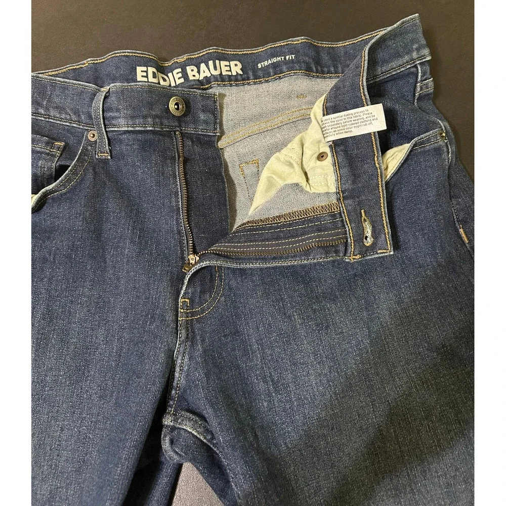 Eddie Bauer Straight Fit Jeans Mens 36x34 Blue Denim Classic Rugged Normcore